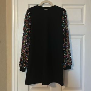 Sequin sleeve dress